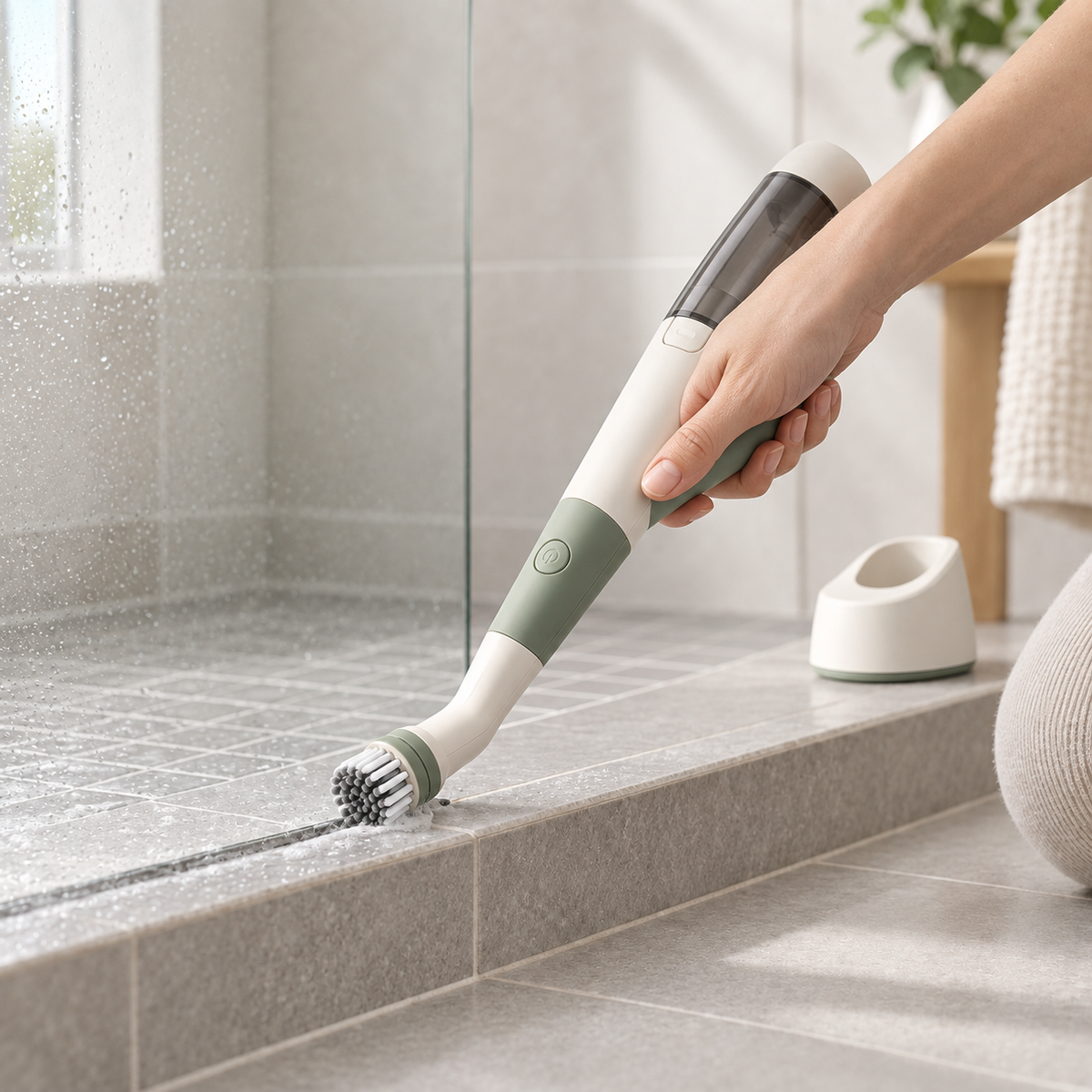 Cera Grout Brush System in a home setting