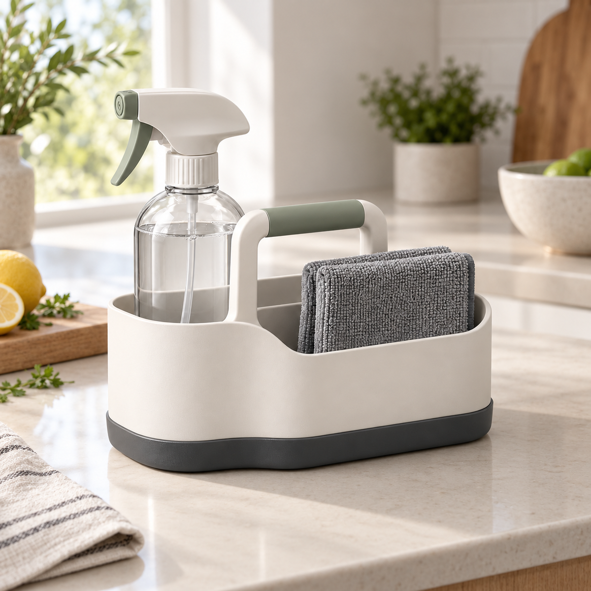Lune Countertop Cleaning Station in a home setting