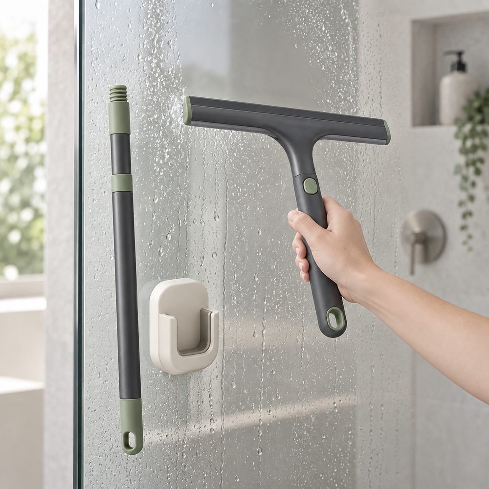 Pavo Glass Squeegee Set in a home setting