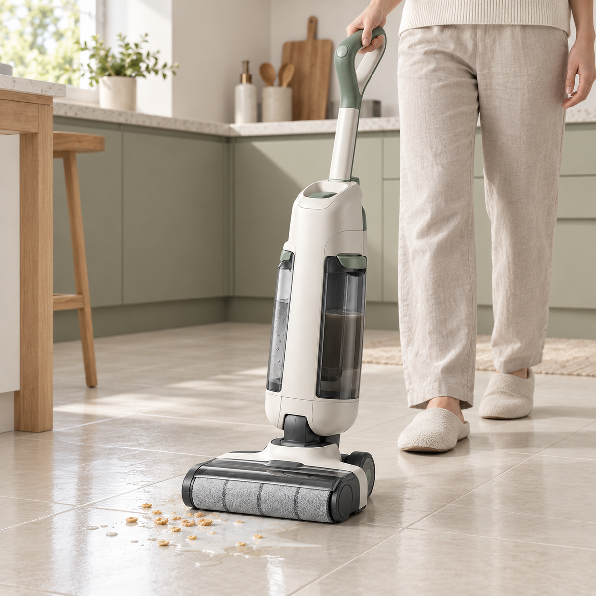 Rill Wet-Dry Floor Cleaner in a home setting
