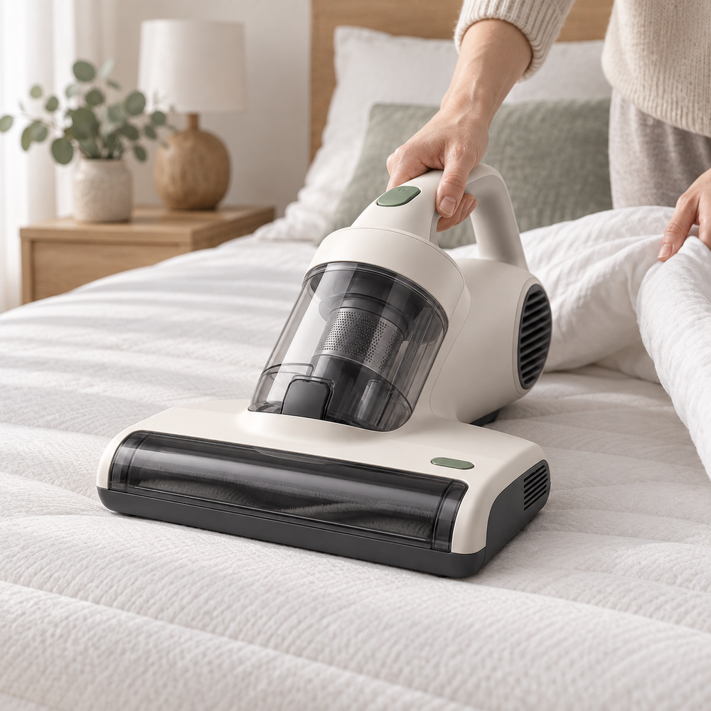 Sova Mattress Care Vacuum in a home setting